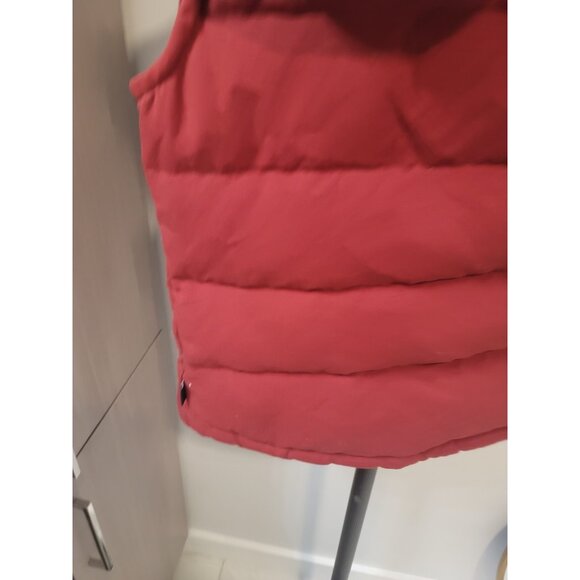 Patagonia Hooded Bivy Down Puffer Vest Gray Red Mushroom Print Sz XSmall - Picture 5 of 6